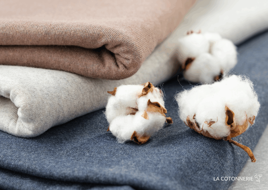 jersey cotton with cotton flowers