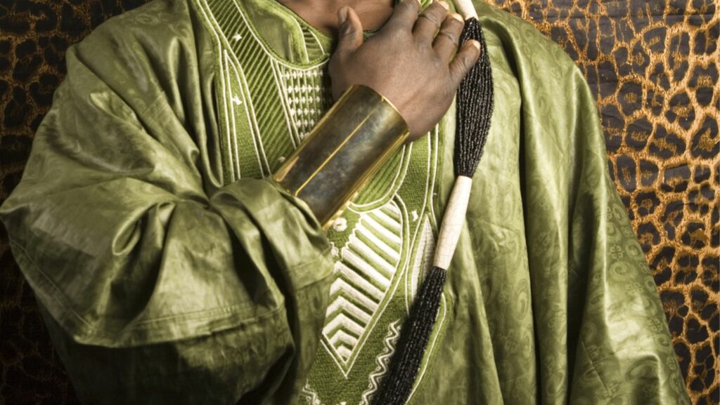 Man wearing traditional cloth made of Bazin